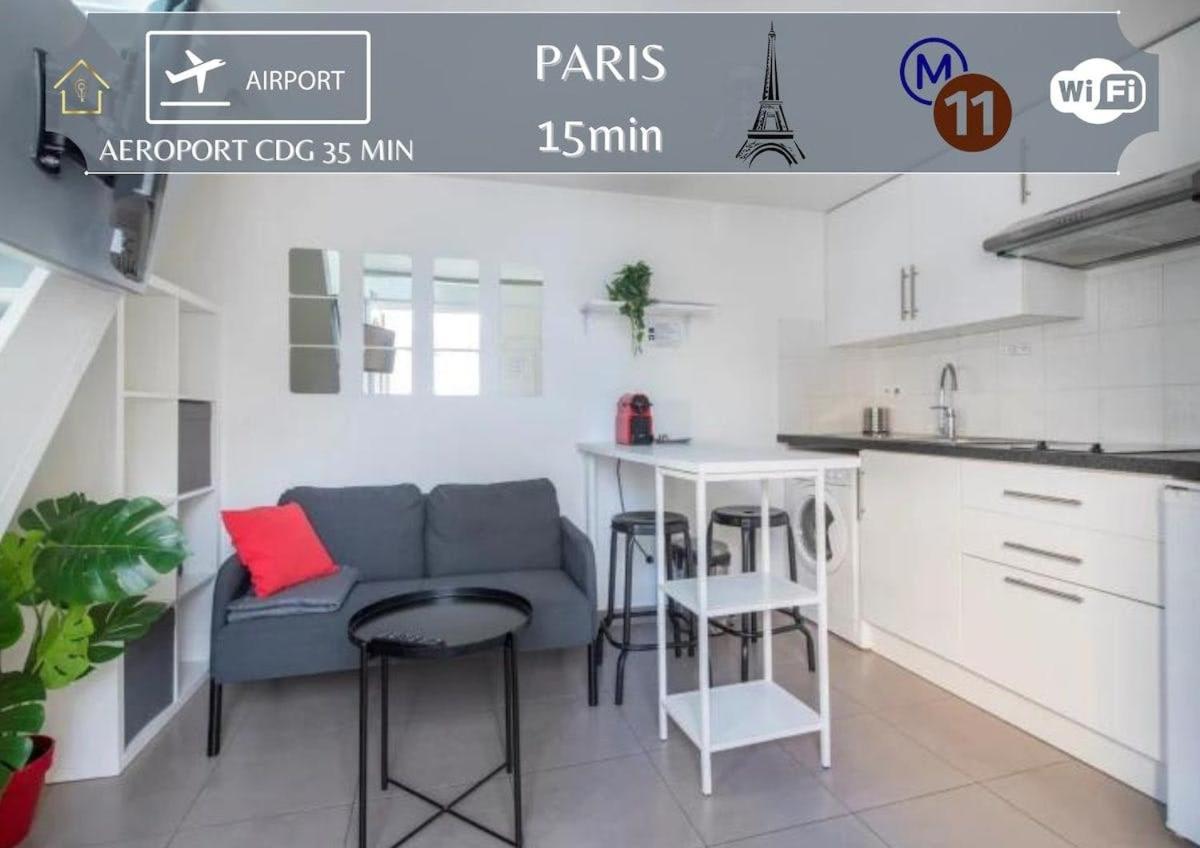 Benfleet 4 Cosy Studio Proche Paris Appartement Romainville Buitenkant foto
